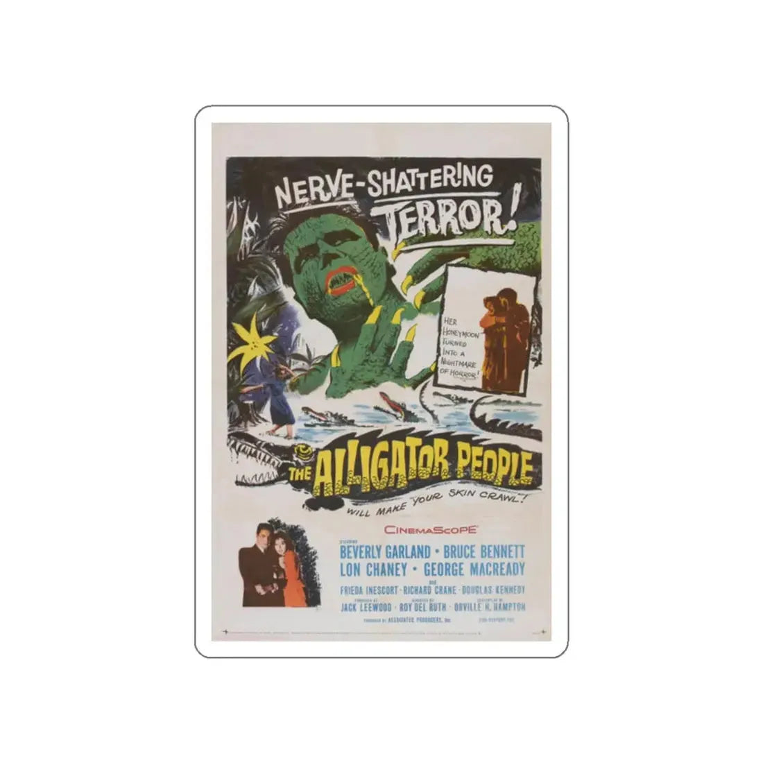 THE ALLIGATOR PEOPLE 1959 Movie Poster STICKER Vinyl Die-Cut Decal 2 Inch - The Sticker Space