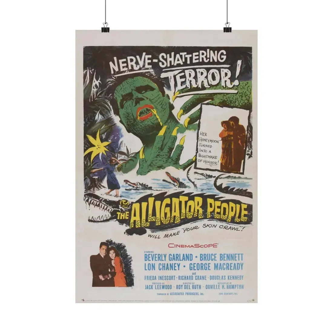 THE ALLIGATOR PEOPLE 1959 - Paper Movie Poster 16″ x 24″ Matte - The Sticker Space