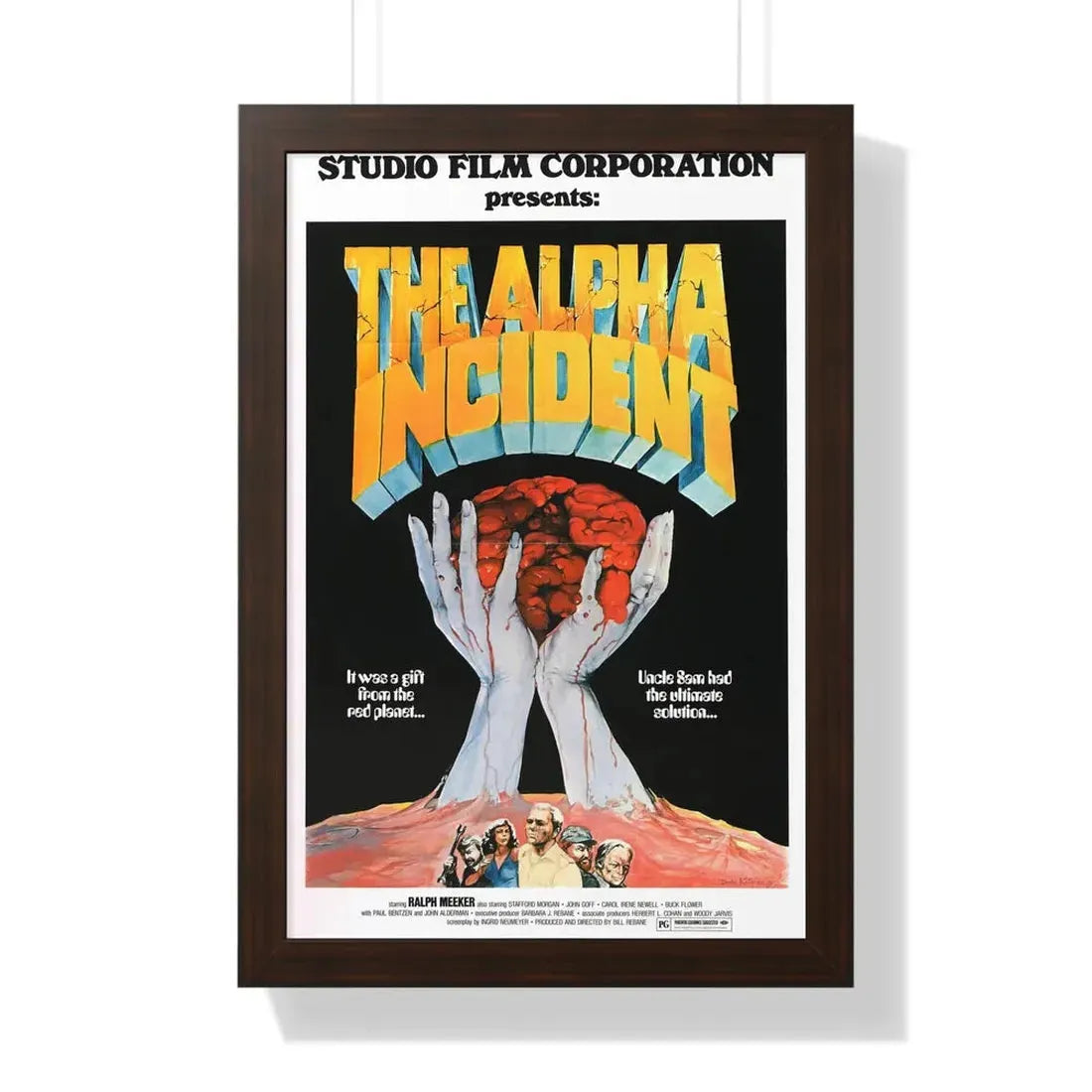 THE ALPHA INCIDENT 1976 - Framed Movie Poster 16″ x 24″ Walnut - The Sticker Space