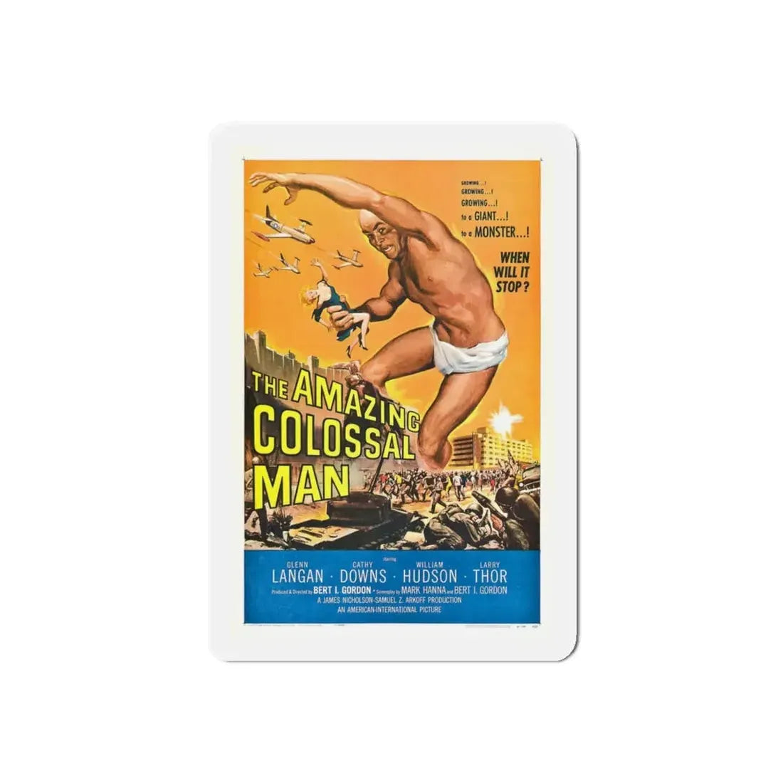 THE AMAZING COLOSSAL MAN 1957 Movie Poster - Refrigerator Magnet 4 Inch Die-Cut - The Sticker Space
