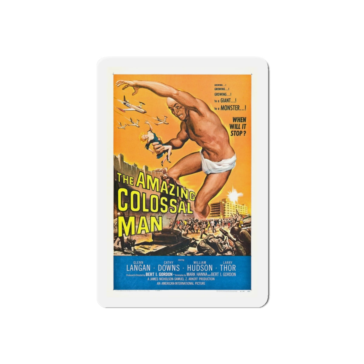 THE AMAZING COLOSSAL MAN 1957 Movie Poster - Refrigerator Magnet-4" x 4"-The Sticker Space