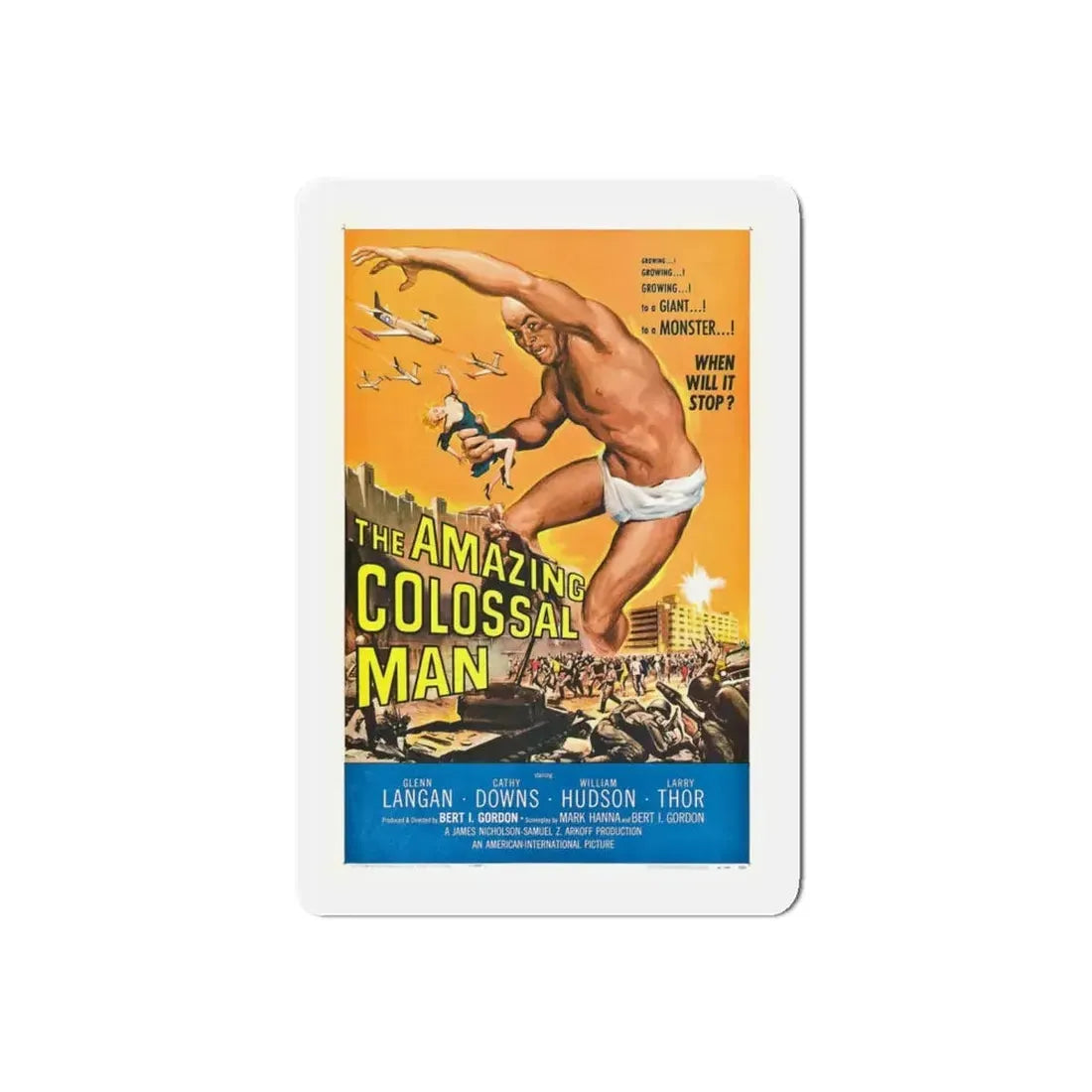 THE AMAZING COLOSSAL MAN 1957 Movie Poster - Refrigerator Magnet 5 Inch Die-Cut - The Sticker Space