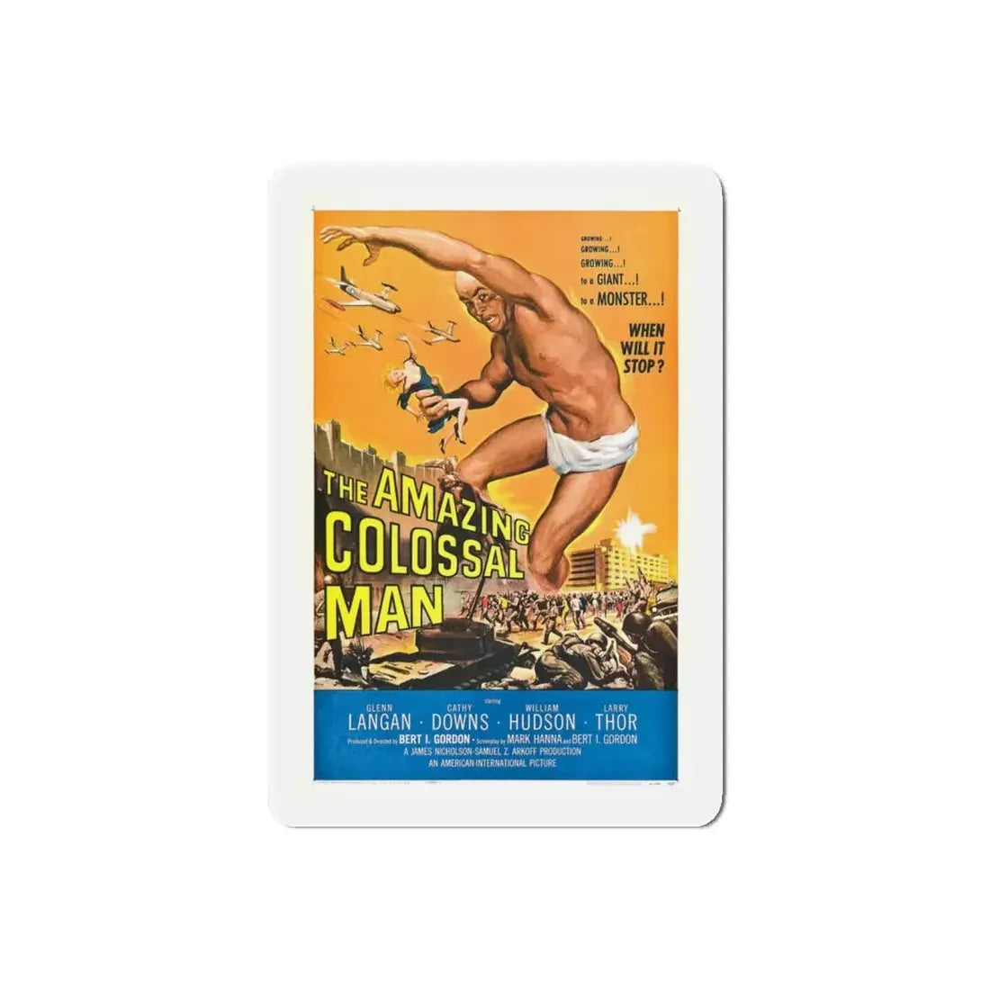 THE AMAZING COLOSSAL MAN 1957 Movie Poster - Refrigerator Magnet 6 Inch Die-Cut - The Sticker Space