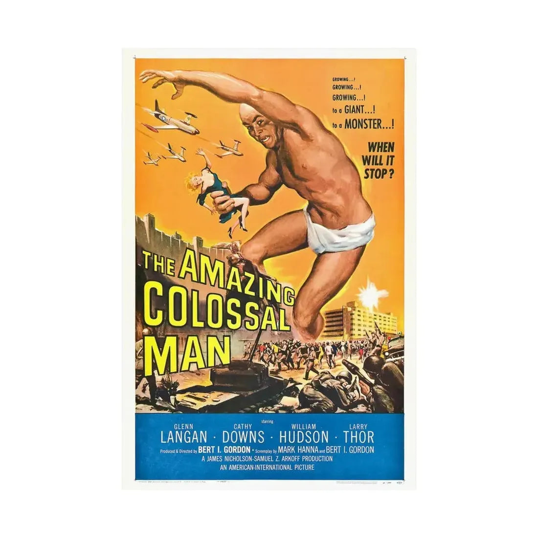 THE AMAZING COLOSSAL MAN 1957 - Paper Movie Poster - The Sticker Space