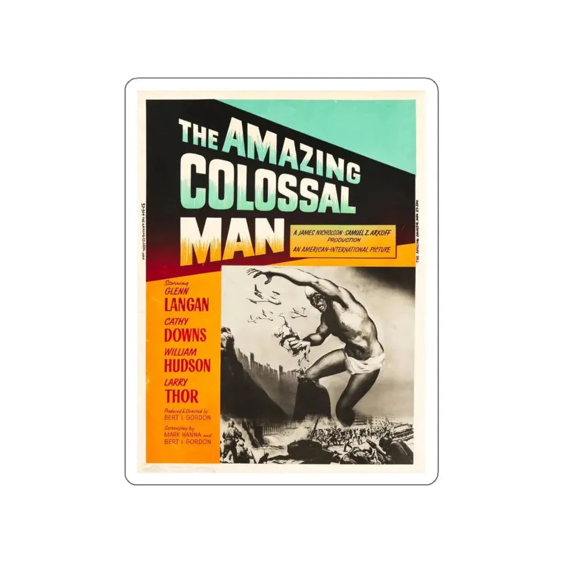 THE AMAZING COLOSSAL MAN (3) 1957 Movie Poster STICKER Vinyl Die-Cut Decal 5 Inch - The Sticker Space