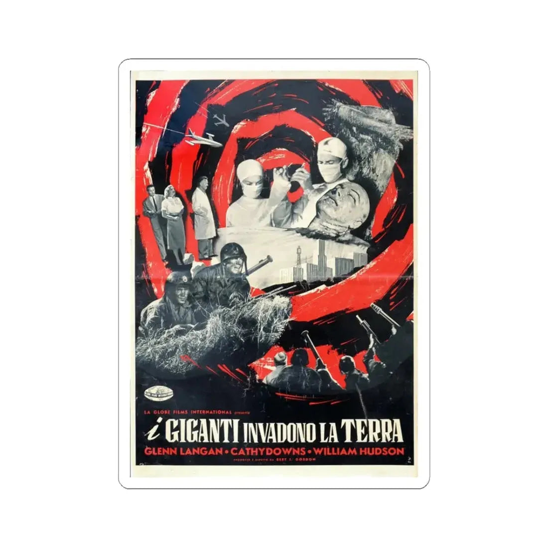 THE AMAZING COLOSSAL MAN (ITALIAN) 1957 Movie Poster - STICKER Vinyl Kiss-Cut Decal 3 Inch White - The Sticker Space