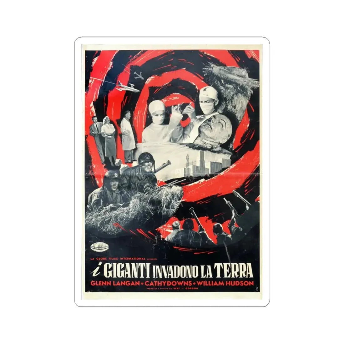 THE AMAZING COLOSSAL MAN (ITALIAN) 1957 Movie Poster - STICKER Vinyl Kiss-Cut Decal 4 Inch White - The Sticker Space