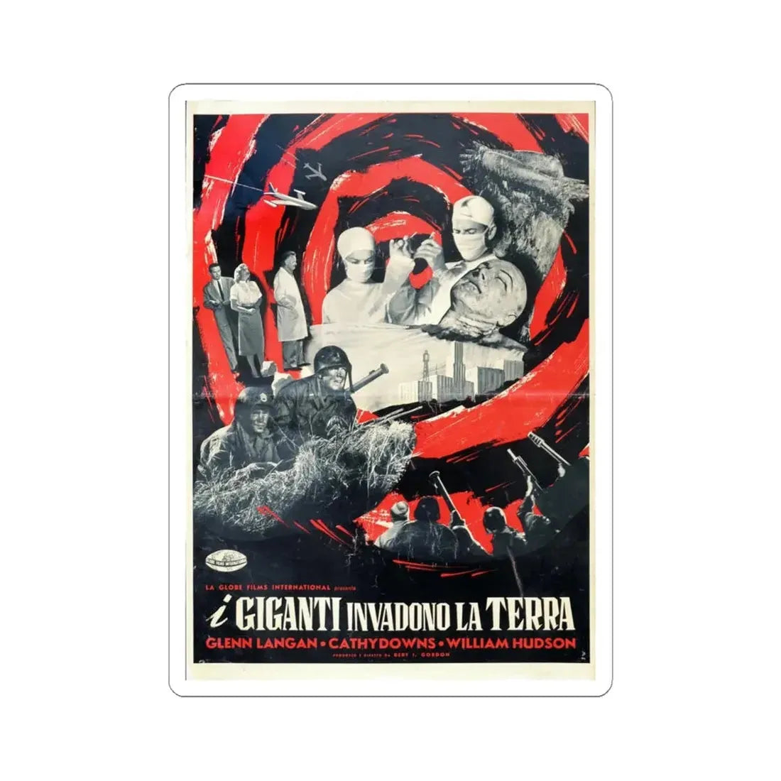 THE AMAZING COLOSSAL MAN (ITALIAN) 1957 Movie Poster - STICKER Vinyl Kiss-Cut Decal 6 Inch White - The Sticker Space