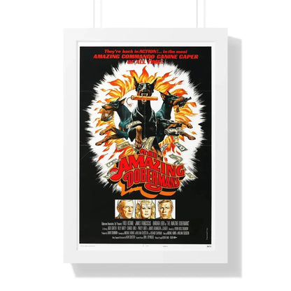THE AMAZING DOBERMANS 1976 - Framed Movie Poster 16″ x 24″ White - The Sticker Space
