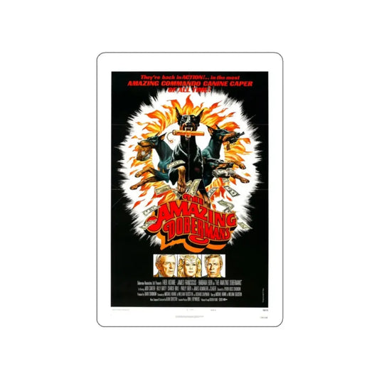 THE AMAZING DOBERMANS 1976 Movie Poster STICKER Vinyl Die-Cut Decal 2 Inch - The Sticker Space