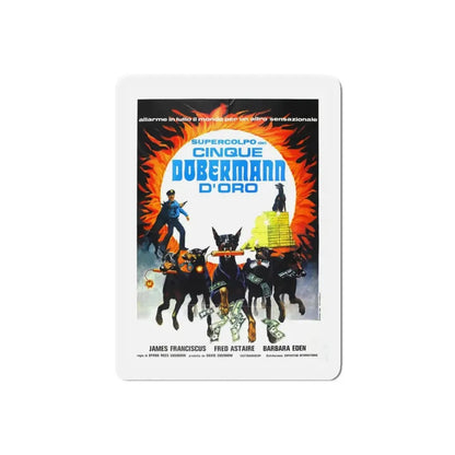THE AMAZING DOBERMANS (2) 1976 Movie Poster - Refrigerator Magnet 6 Inch Die-Cut - The Sticker Space