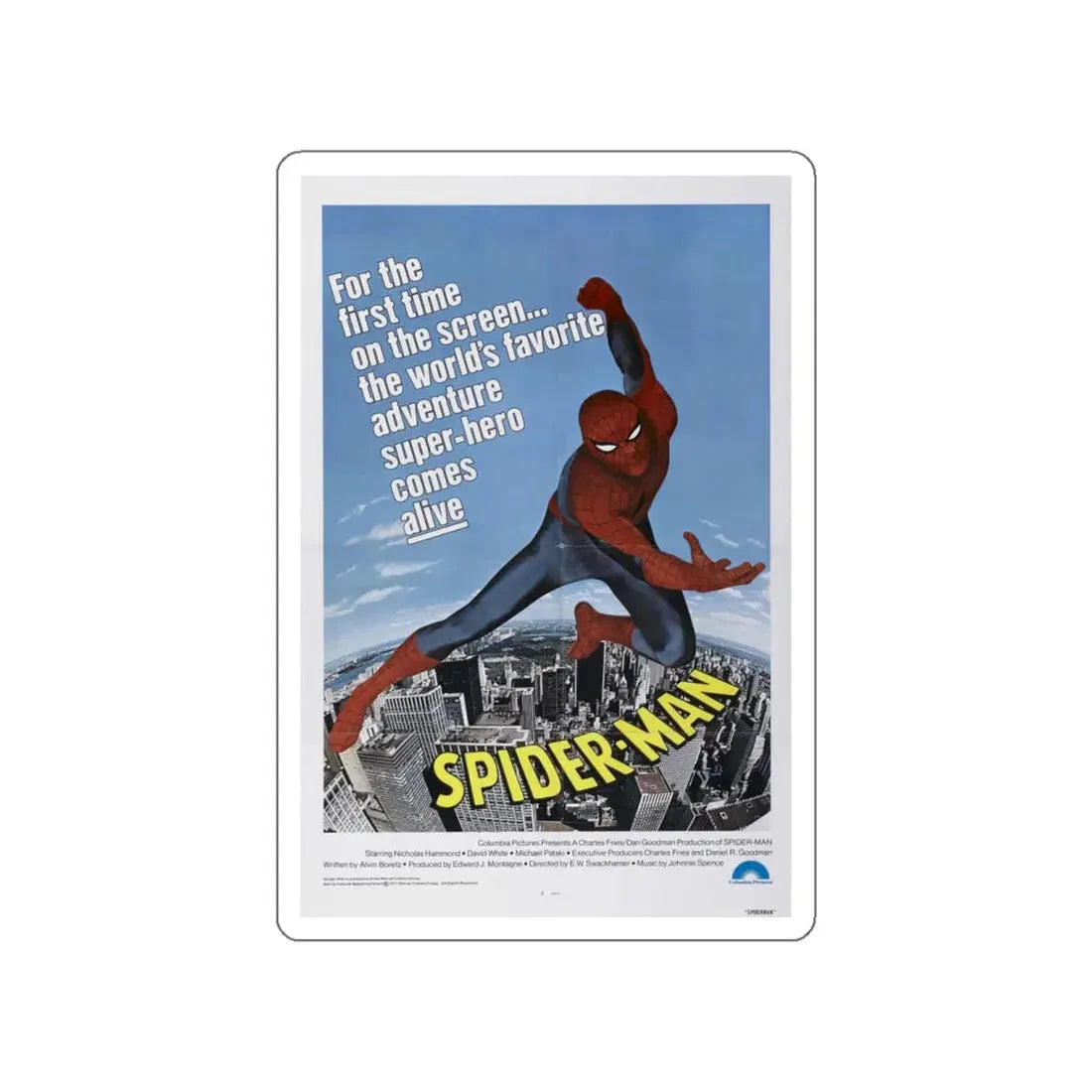 THE AMAZING SPIDER-MAN 1977 Movie Poster STICKER Vinyl Die-Cut Decal 5 Inch - The Sticker Space
