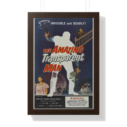 THE AMAZING TRANSPARENT MAN 1960 - Framed Movie Poster 16″ x 24″ Walnut - The Sticker Space