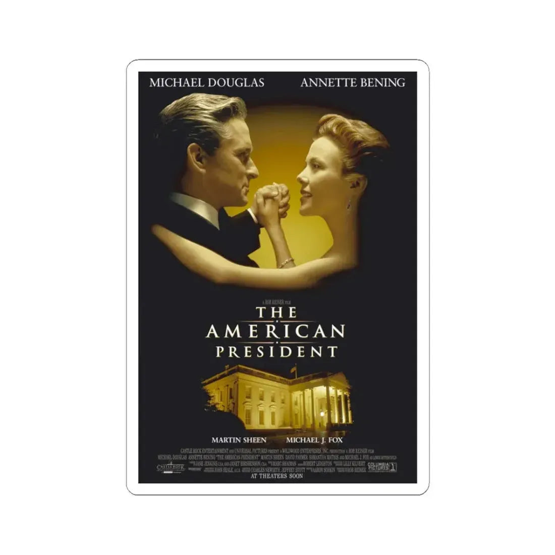 The American President 1995 Movie Poster - STICKER Vinyl Kiss-Cut Decal 3 Inch White - The Sticker Space