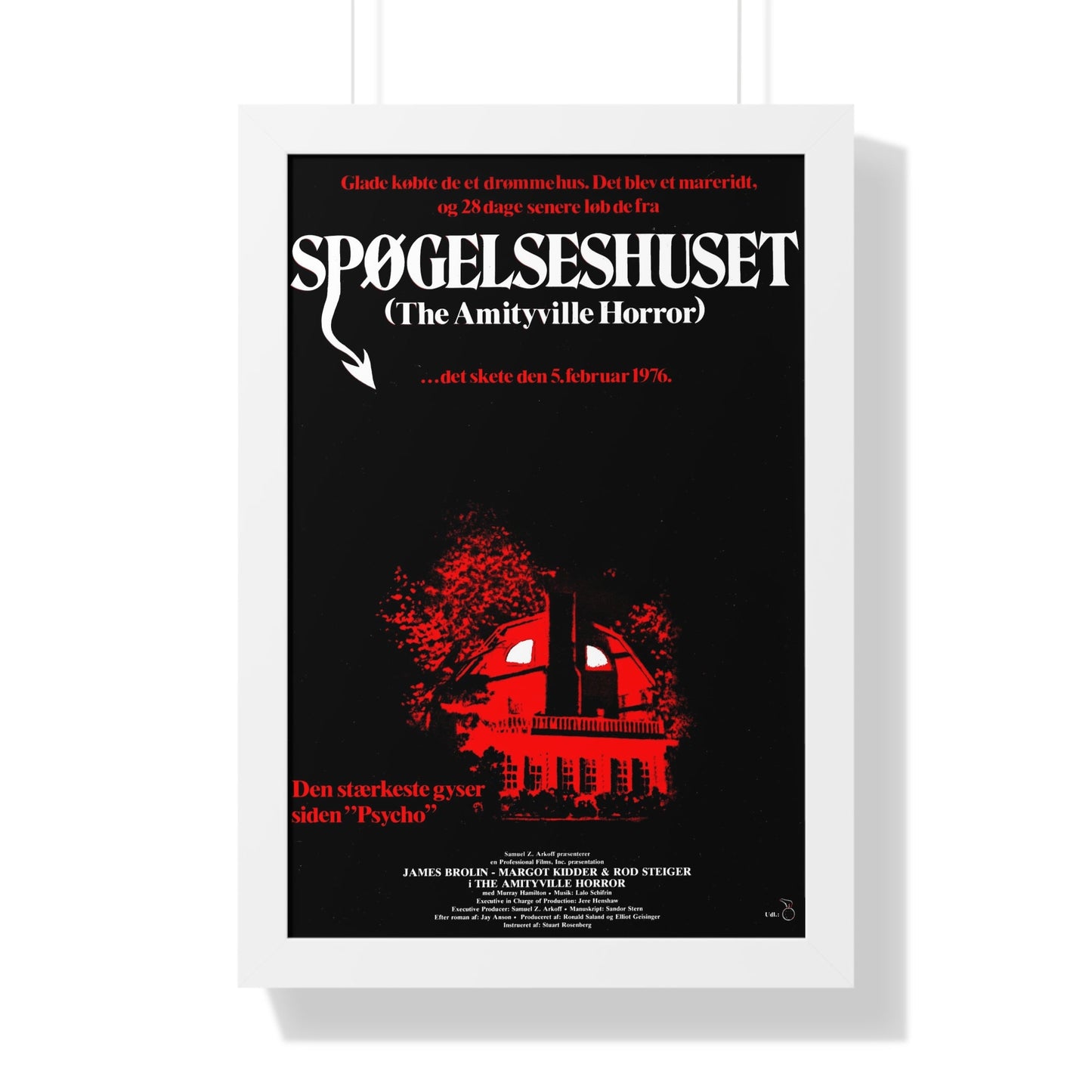 THE AMITYVILLE HORROR (DANISH) 1979 - Framed Movie Poster-16″ x 24″-The Sticker Space