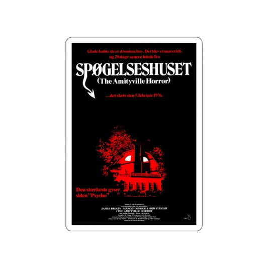 THE AMITYVILLE HORROR (DANISH) 1979 Movie Poster STICKER Vinyl Die-Cut Decal 2 Inch - The Sticker Space