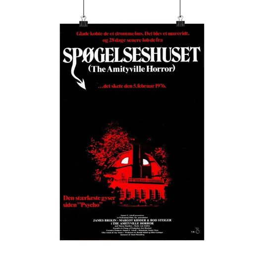 THE AMITYVILLE HORROR (DANISH) 1979 - Paper Movie Poster 12″ x 18″ Matte - The Sticker Space