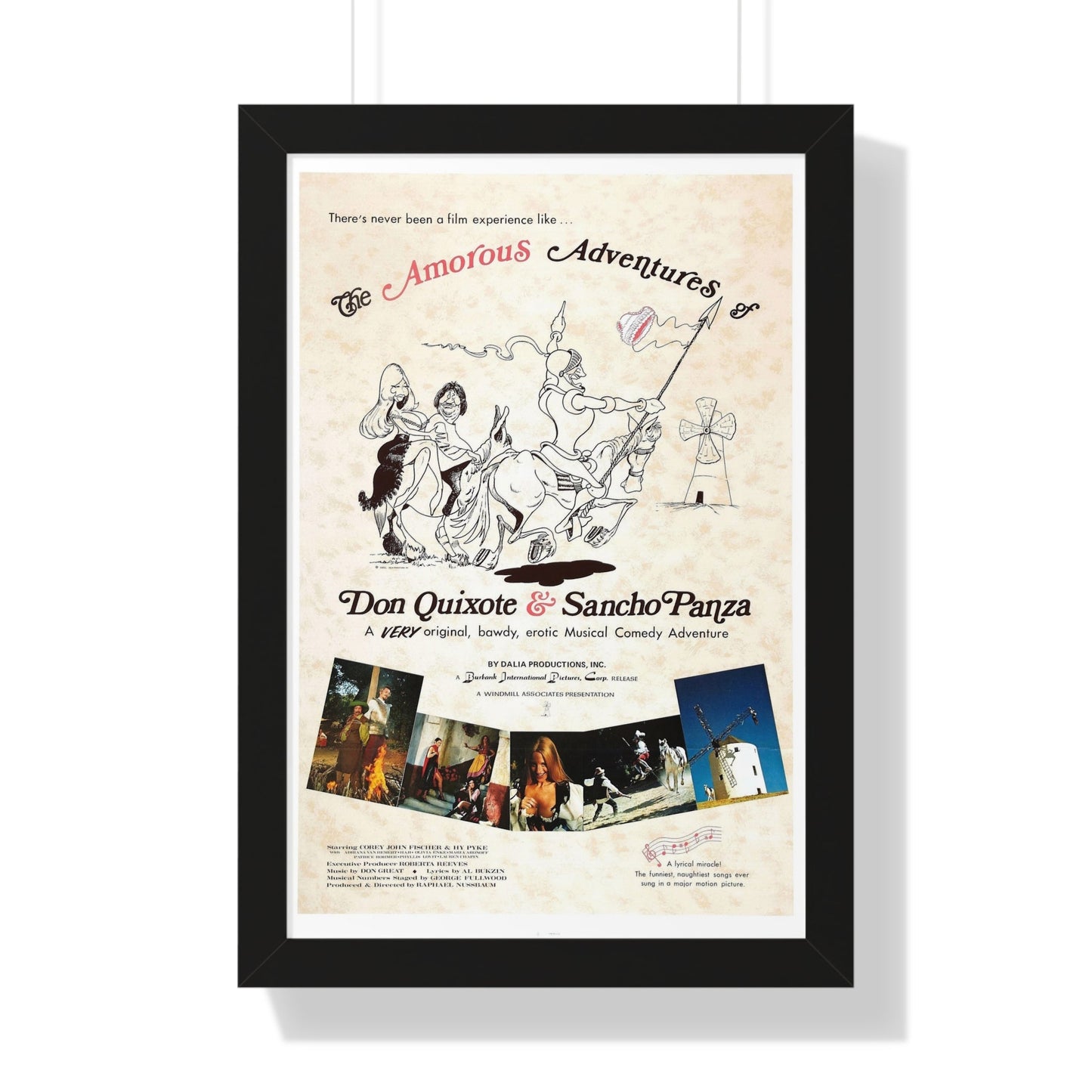 THE AMOROUS ADVENTURES OF DON QUIXOTE AND SANCHO PANZA 1976 - Framed Movie Poster-16″ x 24″-The Sticker Space