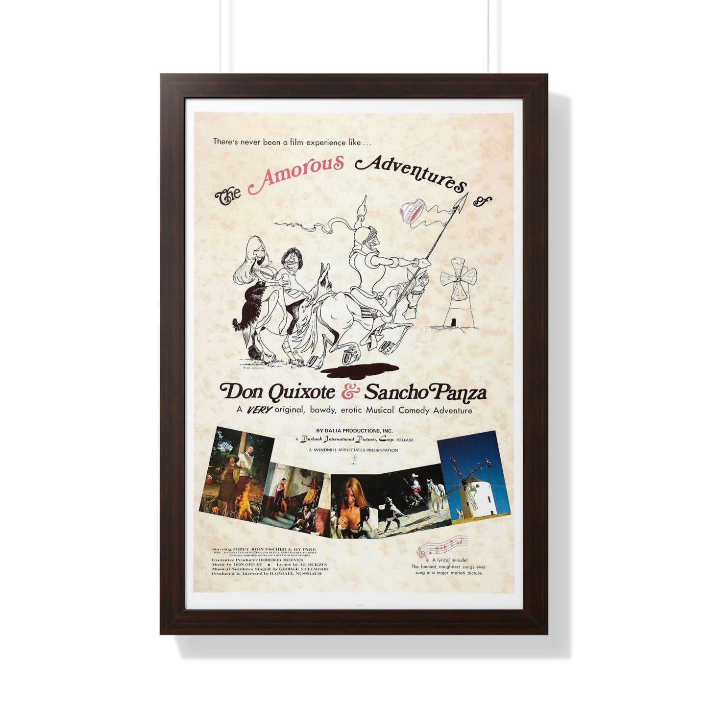 THE AMOROUS ADVENTURES OF DON QUIXOTE AND SANCHO PANZA 1976 - Framed Movie Poster-20" x 30"-The Sticker Space