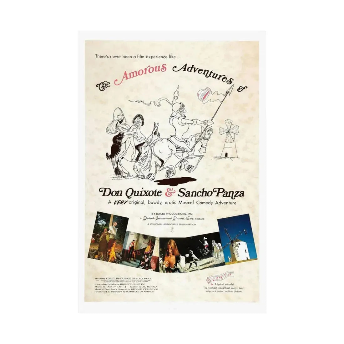 THE AMOROUS ADVENTURES OF DON QUIXOTE AND SANCHO PANZA 1976 - Paper Movie Poster - The Sticker Space