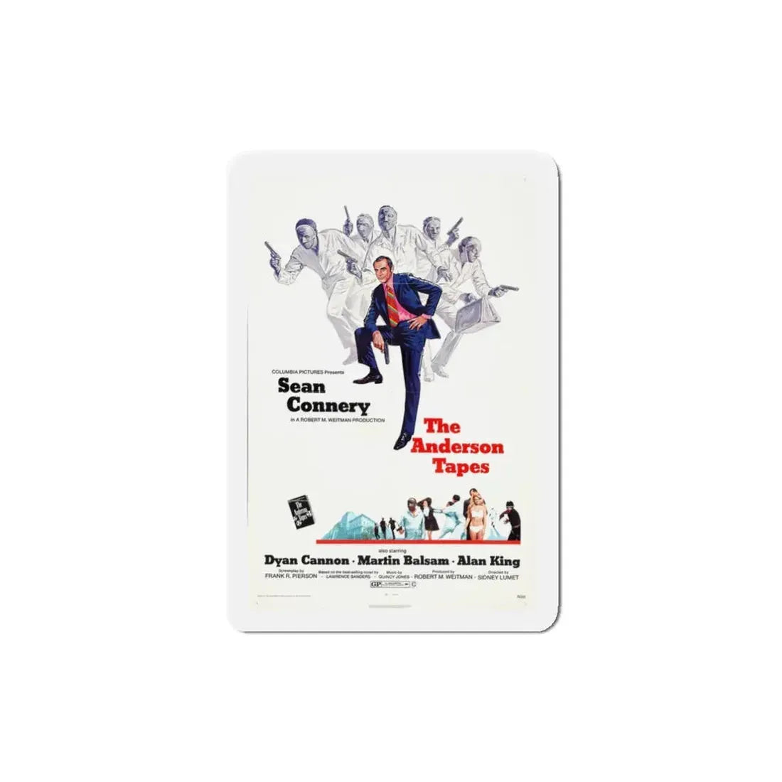 The Anderson Tapes 1971 Movie Poster Refrigerator Magnet 3 Inch - The Sticker Space