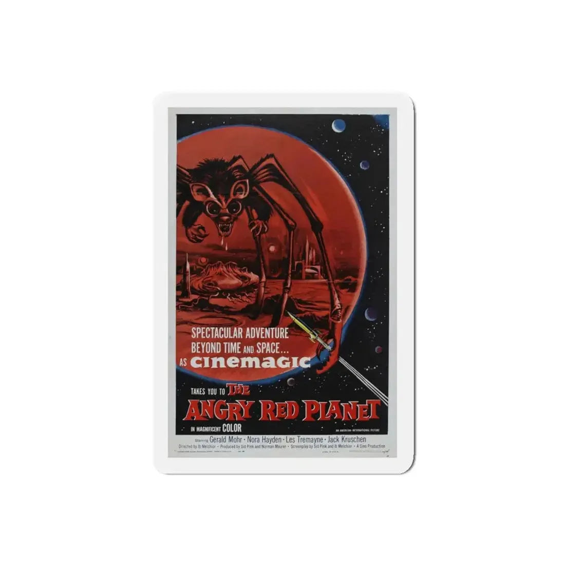 THE ANGRY RED PLANET 1959 Movie Poster - Refrigerator Magnet 5 Inch Die-Cut - The Sticker Space