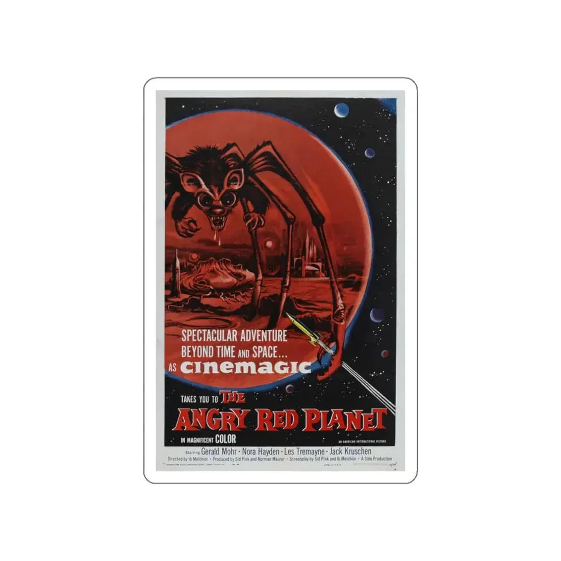 THE ANGRY RED PLANET 1959 Movie Poster STICKER Vinyl Die-Cut Decal 3 Inch - The Sticker Space