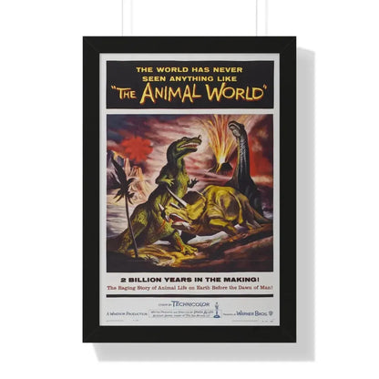 THE ANIMAL WORLD 1956 - Framed Movie Poster 16″ x 24″ Black - The Sticker Space