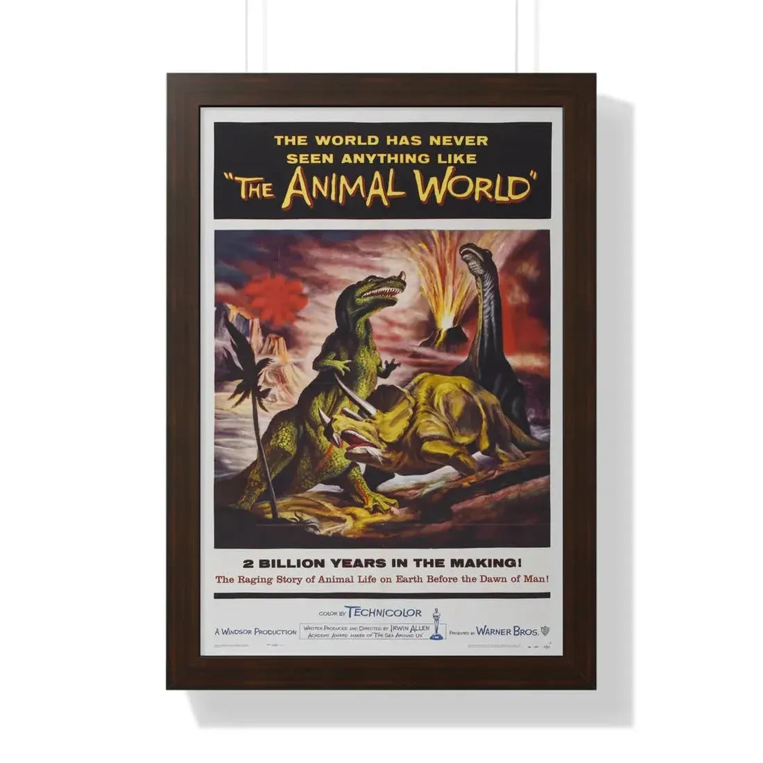 THE ANIMAL WORLD 1956 - Framed Movie Poster 16″ x 24″ Walnut - The Sticker Space
