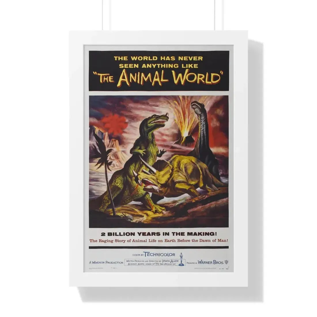 THE ANIMAL WORLD 1956 - Framed Movie Poster 16″ x 24″ White - The Sticker Space