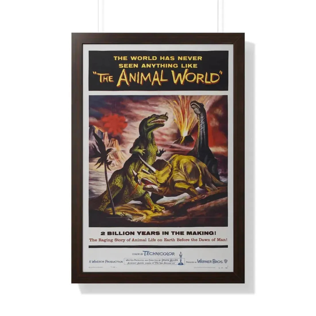 THE ANIMAL WORLD 1956 - Framed Movie Poster 20" x 30" Walnut - The Sticker Space
