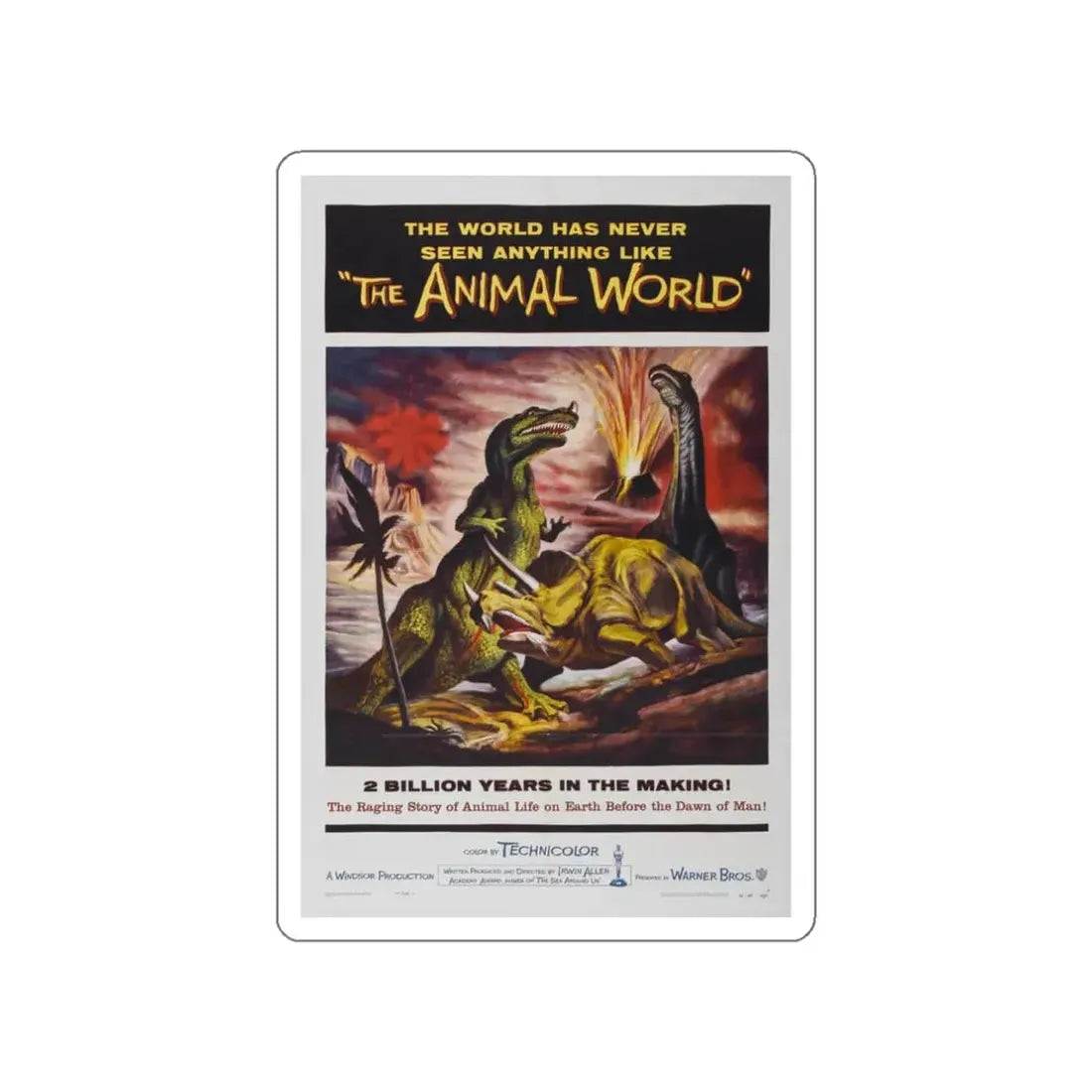 THE ANIMAL WORLD 1956 Movie Poster STICKER Vinyl Die-Cut Decal 3 Inch - The Sticker Space