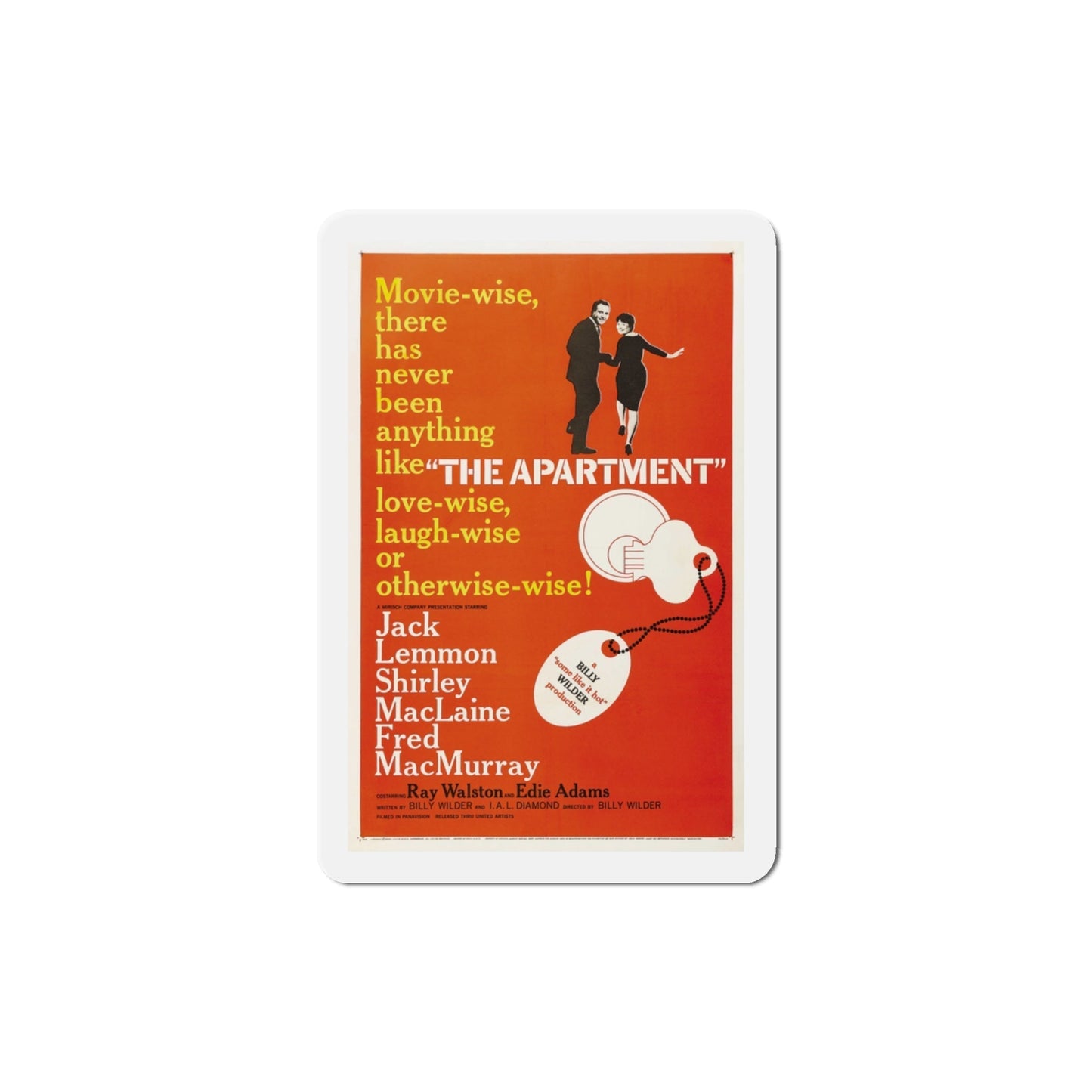 The Apartment 1960 Movie Poster Die-Cut Magnet-3 Inch-The Sticker Space