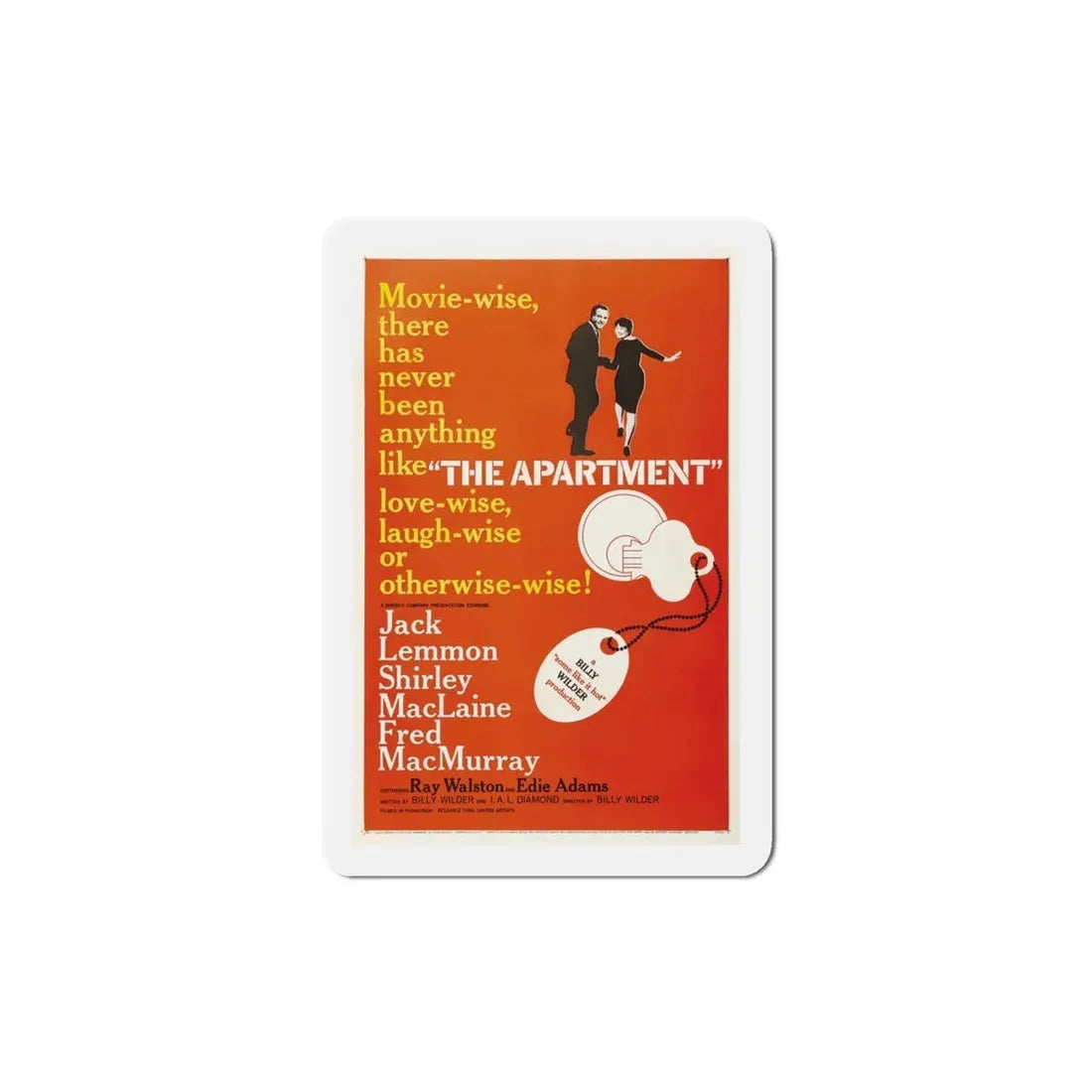 The Apartment 1960 Movie Poster Refrigerator Magnet 4 Inch - The Sticker Space