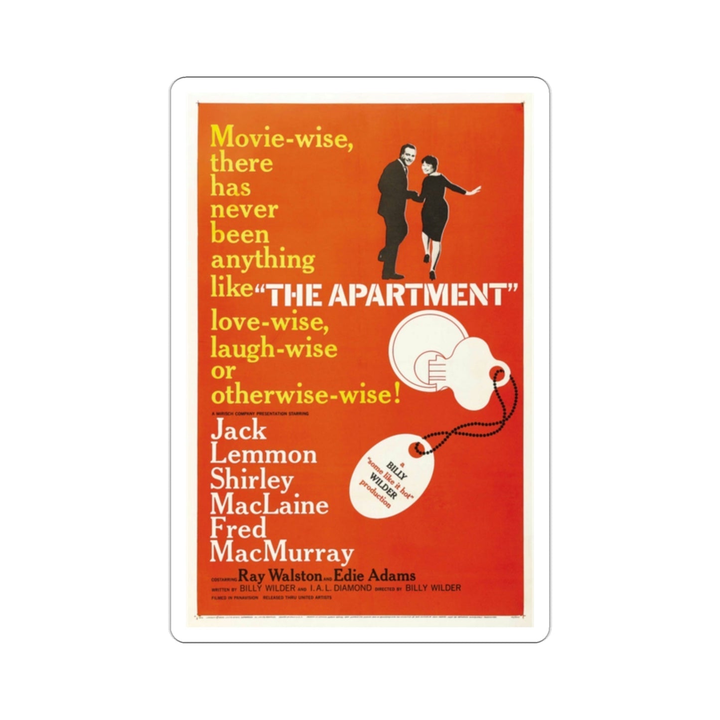 The Apartment 1960 Movie Poster STICKER Vinyl Die-Cut Decal-2 Inch-The Sticker Space