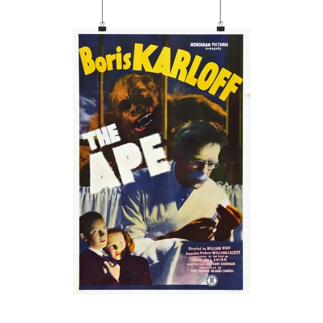 THE APE 1940 - Paper Movie Poster 16″ x 24″ Matte - The Sticker Space