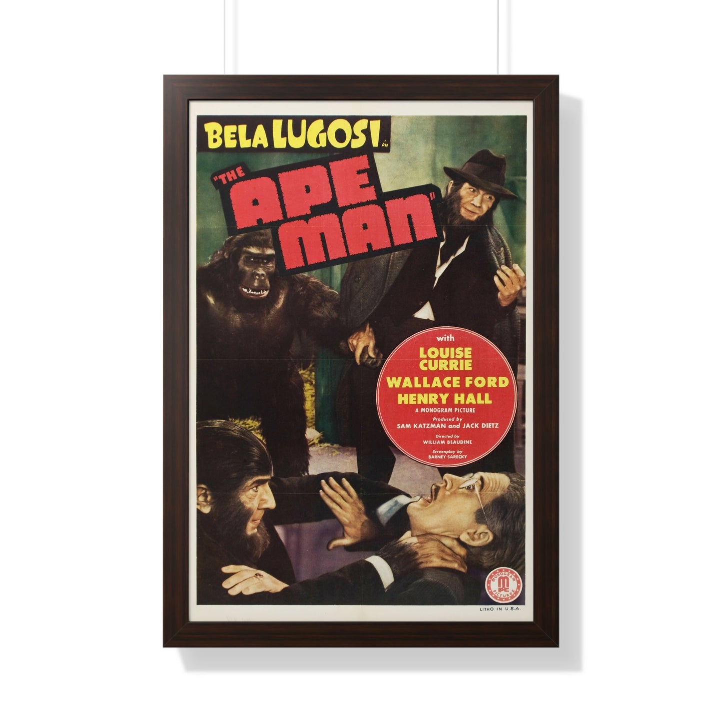 THE APE MAN 1943 - Framed Movie Poster-20" x 30"-The Sticker Space