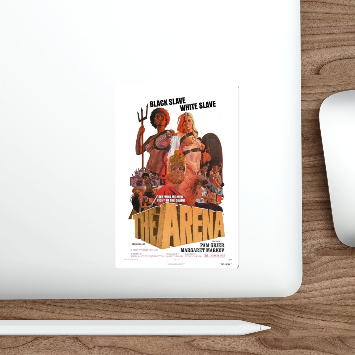 THE ARENA 1974 Movie Poster STICKER Vinyl Die-Cut Decal-The Sticker Space