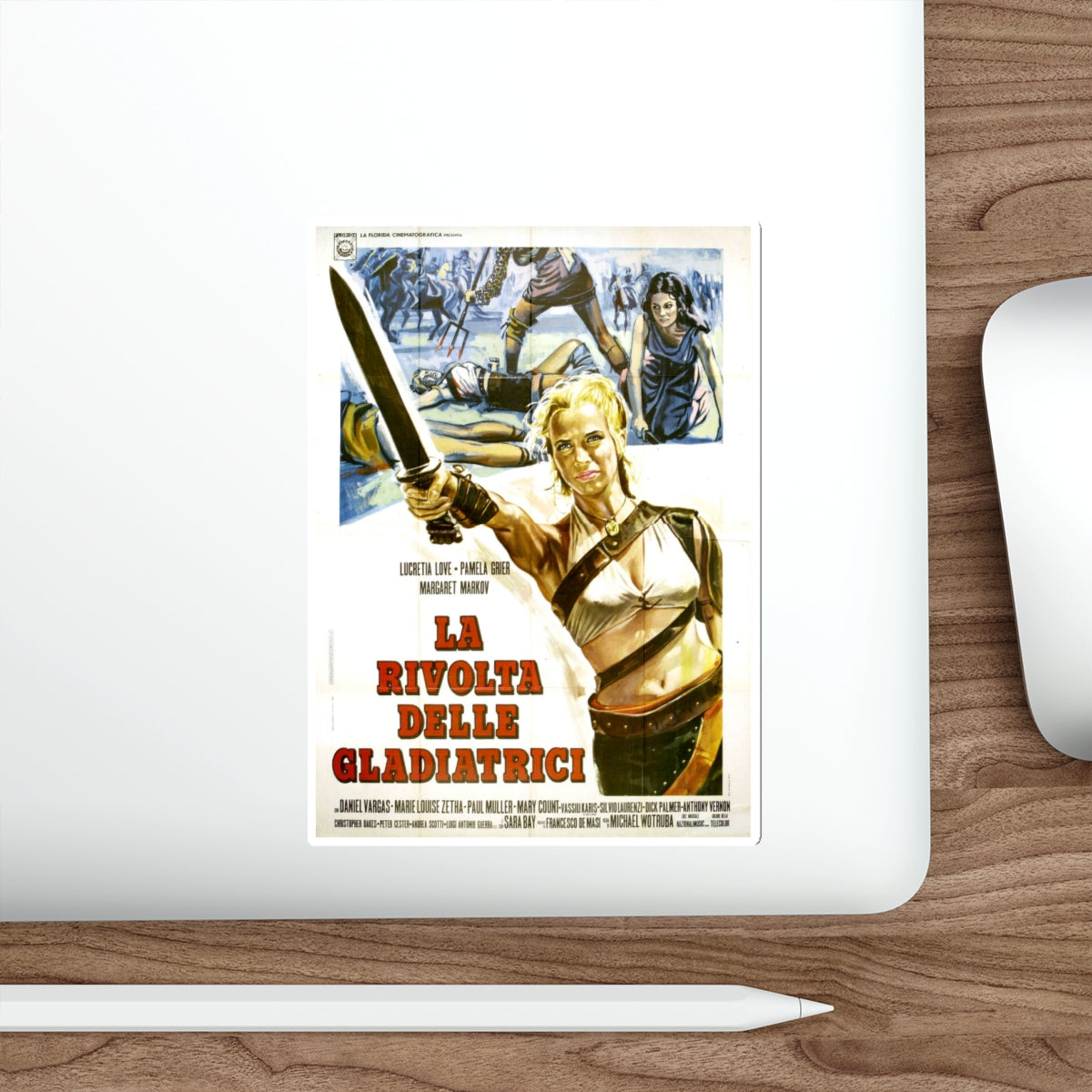 THE ARENA (ITALIAN) 1974 Movie Poster STICKER Vinyl Die-Cut Decal-The Sticker Space