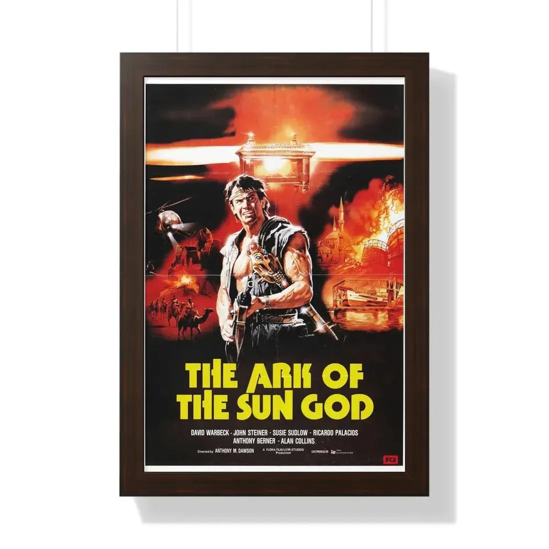 THE ARK OF THE SUN GOD 1984 - Framed Movie Poster 16″ x 24″ Walnut - The Sticker Space
