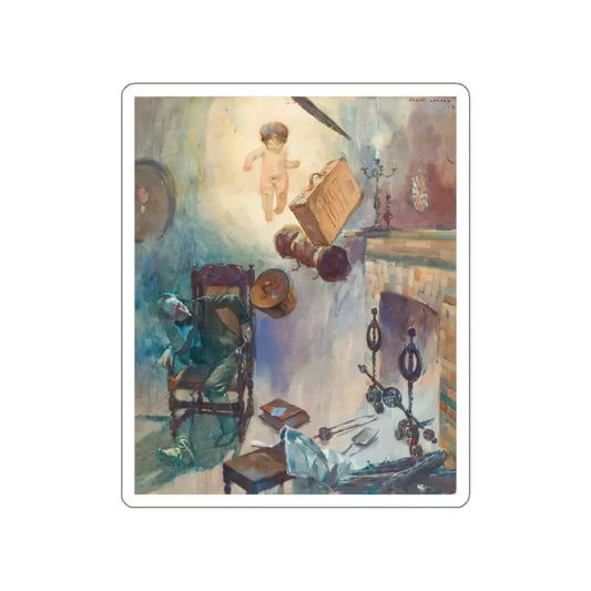 The Arrival of 1897, story illustration (Magazine Illustration) STICKER Vinyl Die-Cut Decal White Die-Cut 2 Inch - The Sticker Space