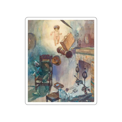 The Arrival of 1897, story illustration (Magazine Illustration) STICKER Vinyl Die-Cut Decal White Die-Cut 5 Inch - The Sticker Space