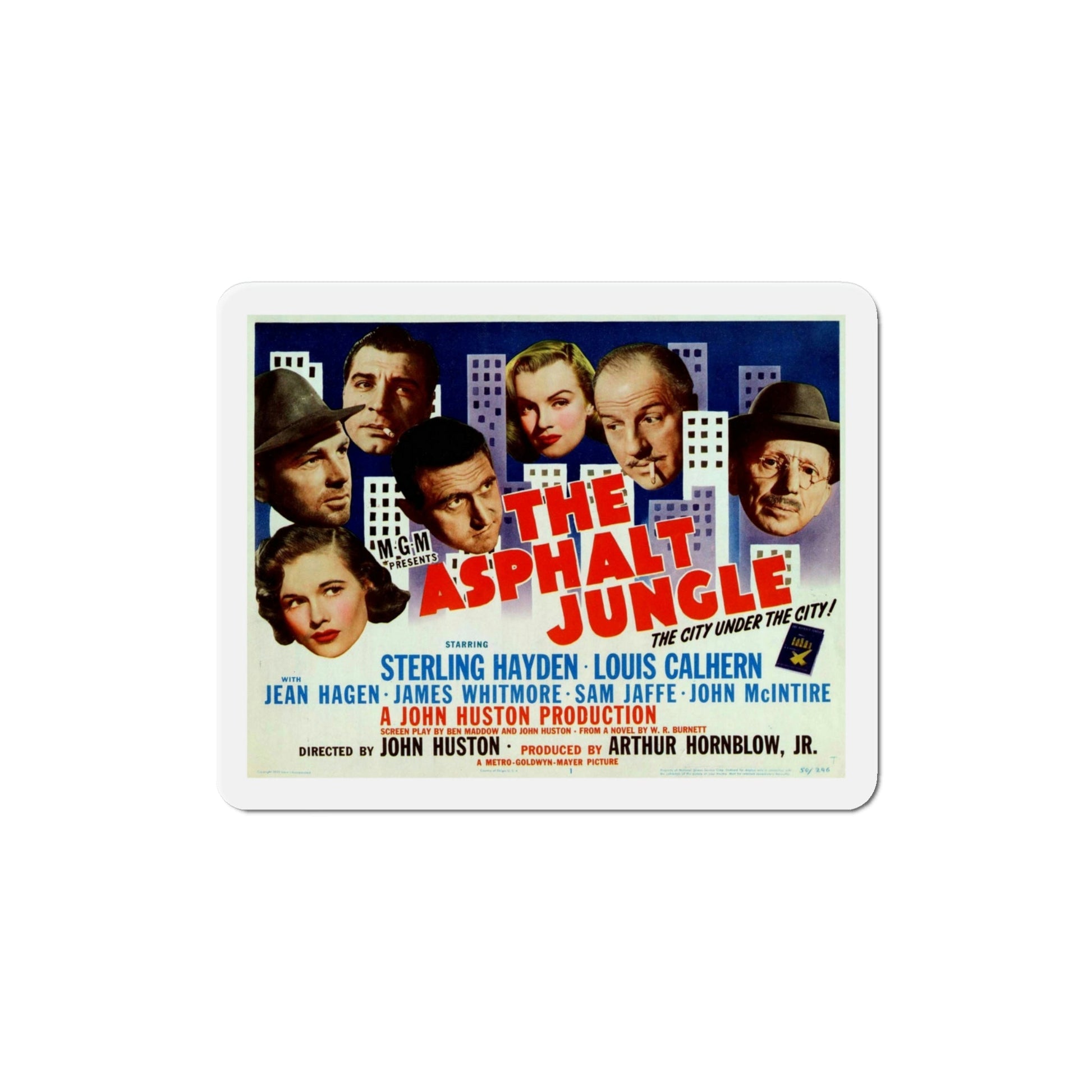 The Asphalt Jungle 1950 Movie Poster Die-Cut Magnet-4 Inch-The Sticker Space