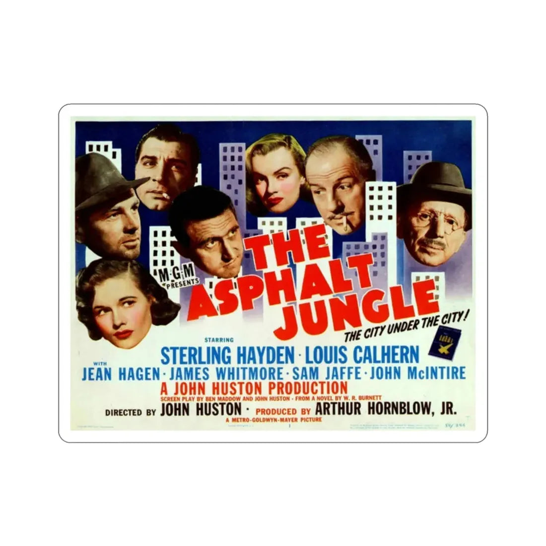 The Asphalt Jungle 1950 Movie Poster STICKER Vinyl Die-Cut Decal 2 Inch - The Sticker Space