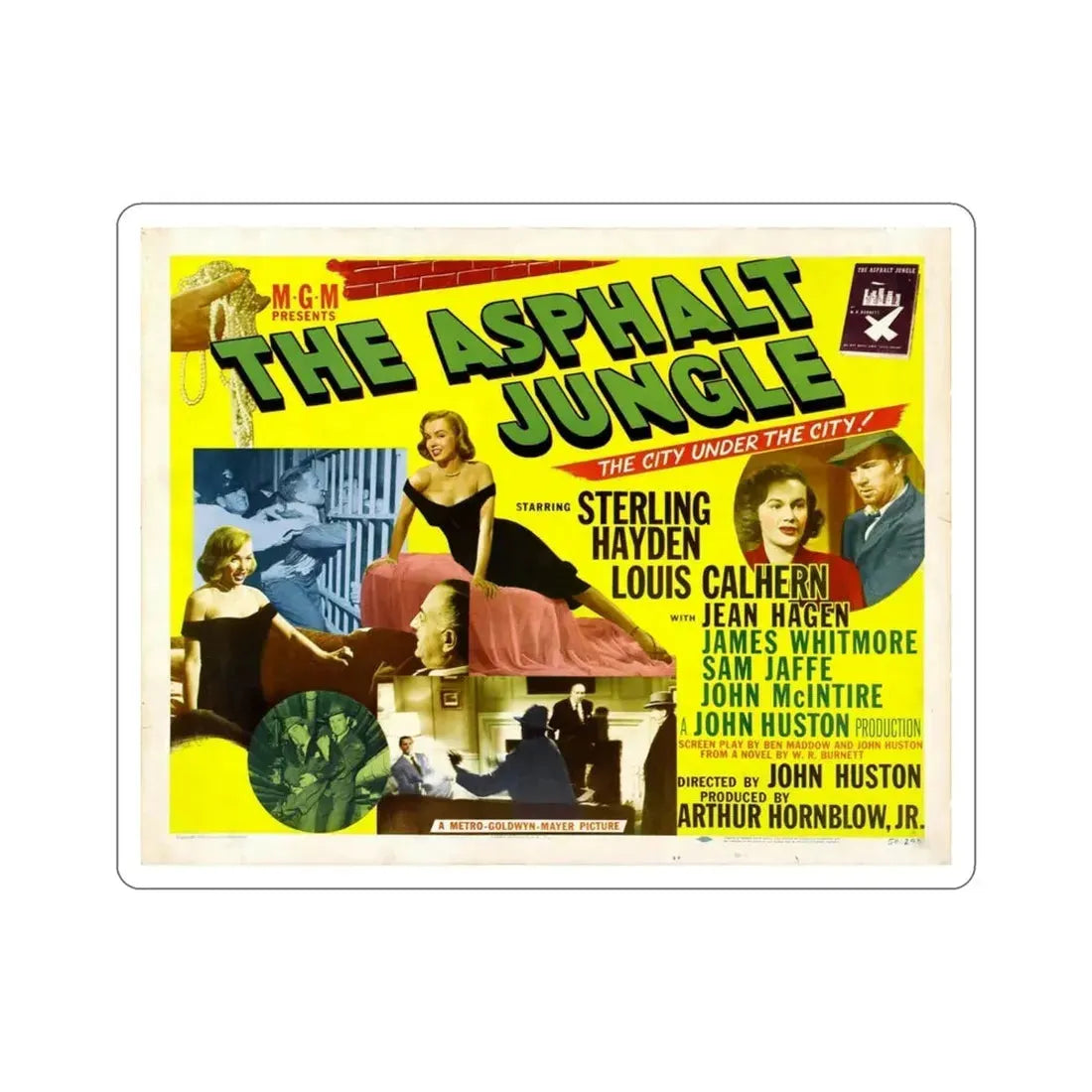 The Asphalt Jungle 1950 v2 Movie Poster STICKER Vinyl Die-Cut Decal 4 Inch - The Sticker Space