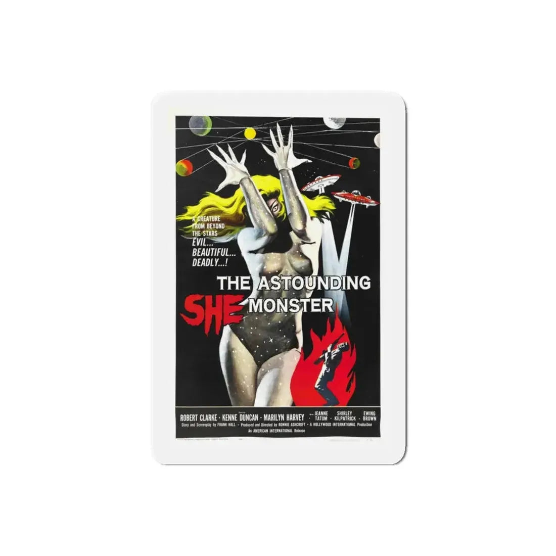 THE ASTOUNDING SHE-MONSTER 1957 Movie Poster - Refrigerator Magnet 6 Inch Die-Cut - The Sticker Space
