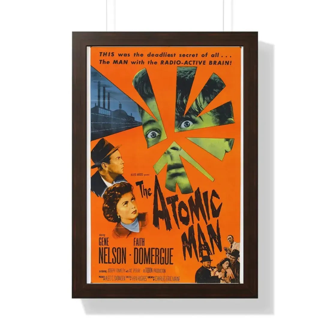 THE ATOMIC MAN 1955 - Framed Movie Poster 16″ x 24″ Walnut - The Sticker Space