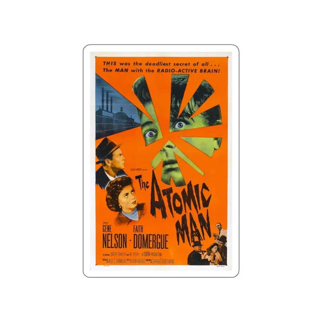 THE ATOMIC MAN 1955 Movie Poster STICKER Vinyl Die-Cut Decal 4 Inch - The Sticker Space