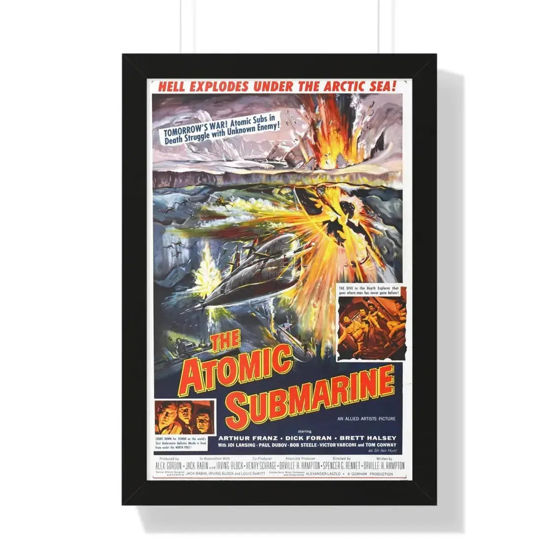 THE ATOMIC SUBMARINE 1959 - Framed Movie Poster 16″ x 24″ Black - The Sticker Space