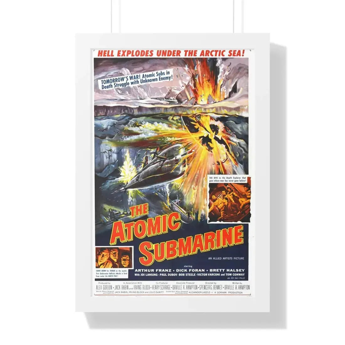 THE ATOMIC SUBMARINE 1959 - Framed Movie Poster 16″ x 24″ White - The Sticker Space